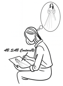 styliste AB.SAB Couture® dessinant un croquis de robe de mariee sur mesure 761x1024 1 219x300 1